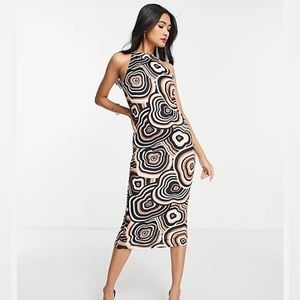 Marble Print Midi Dress